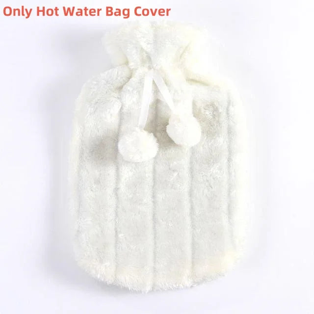 Plush Hot Water Bottle Cover with Soft Fleece Lining