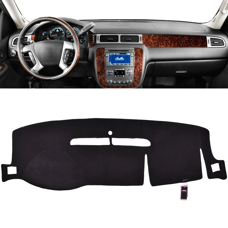 Black custom-fit dashboard cover for Chevy/GMC trucks and SUVs