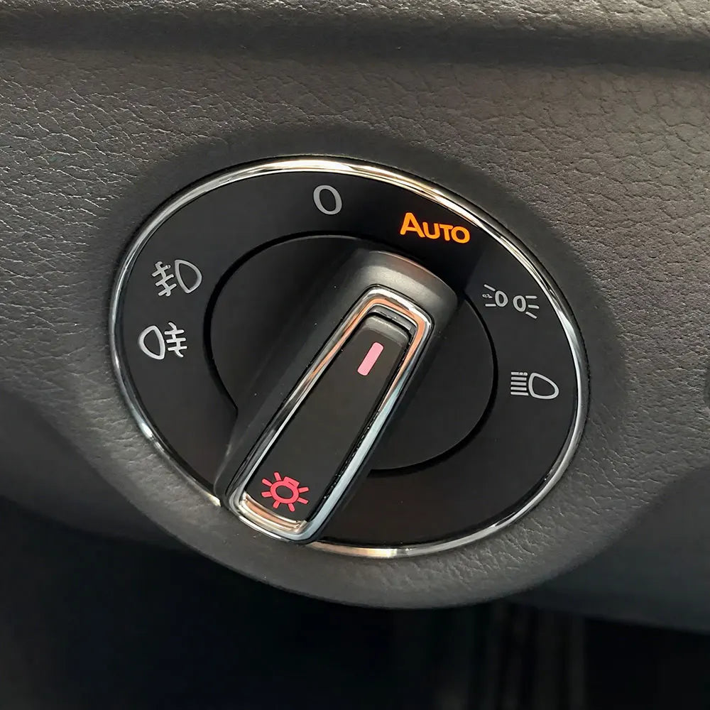 Aluminum Alloy Headlight Switch Trim Ring for Select VW Models