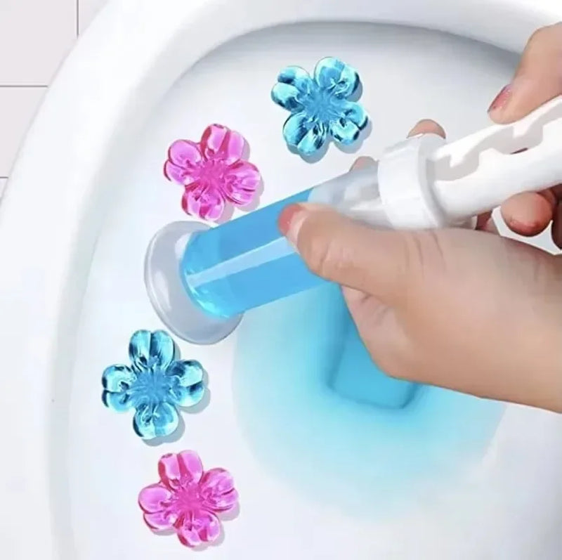 Flower-Shaped Toilet Bowl Cleaning Gel Stamp