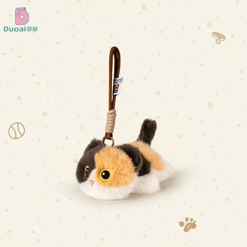 Adorable Siamese Cat Plush Keychain Pendant