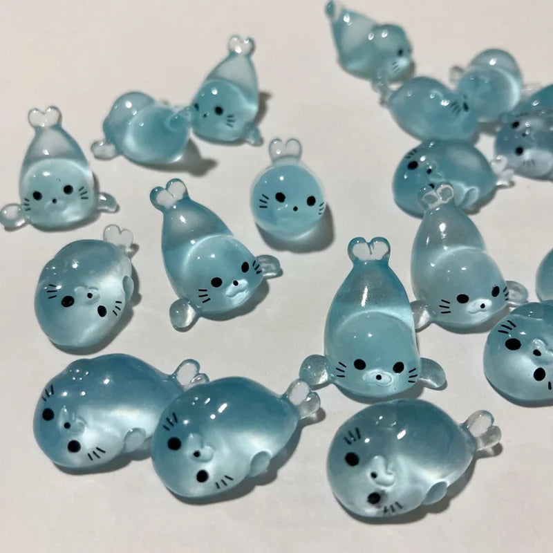 Glow-in-the-Dark Mini Seal Figurines for DIY Crafts
