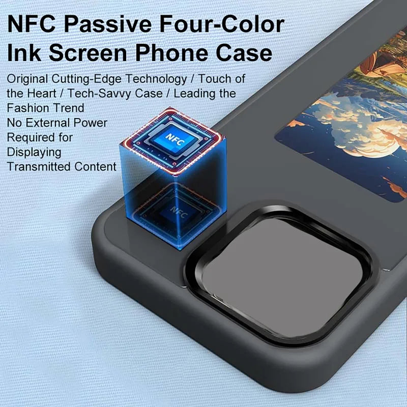 Customizable E-Ink Phone Case with NFC