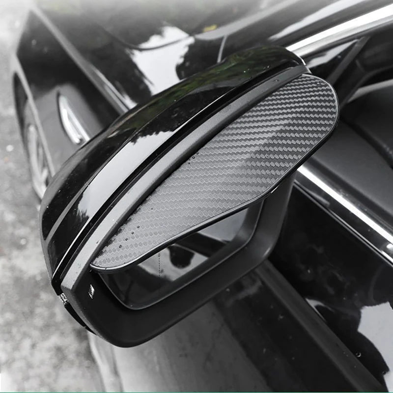 Carbon Fiber Style Car Mirror Rain Guards (Pair)