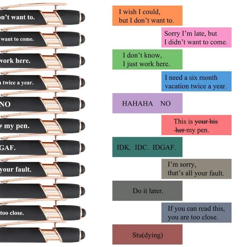 Inspirational Retractable Metal Ballpoint Pens (Set of 10)
