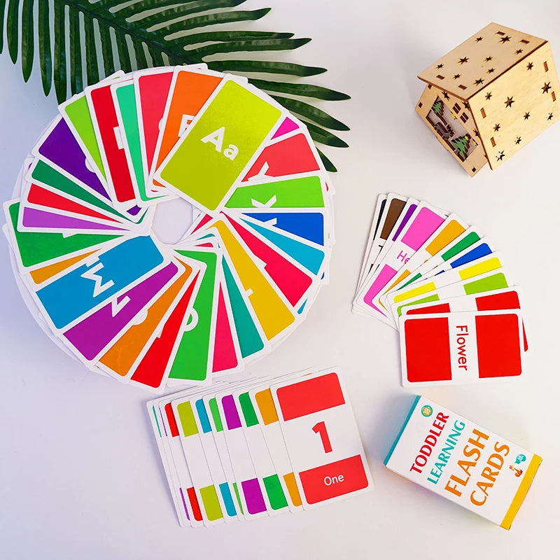 Montessori Learning Flash Cards Set - 58 Pieces for Early Education