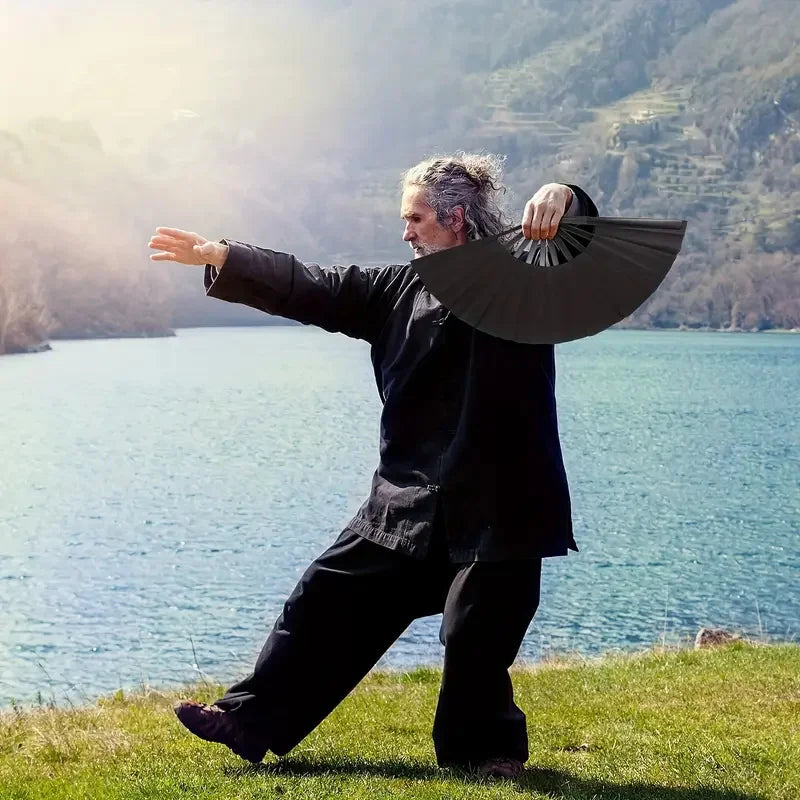 Classic Kung Fu Folding Fan with Bold Sound – Performance-Ready