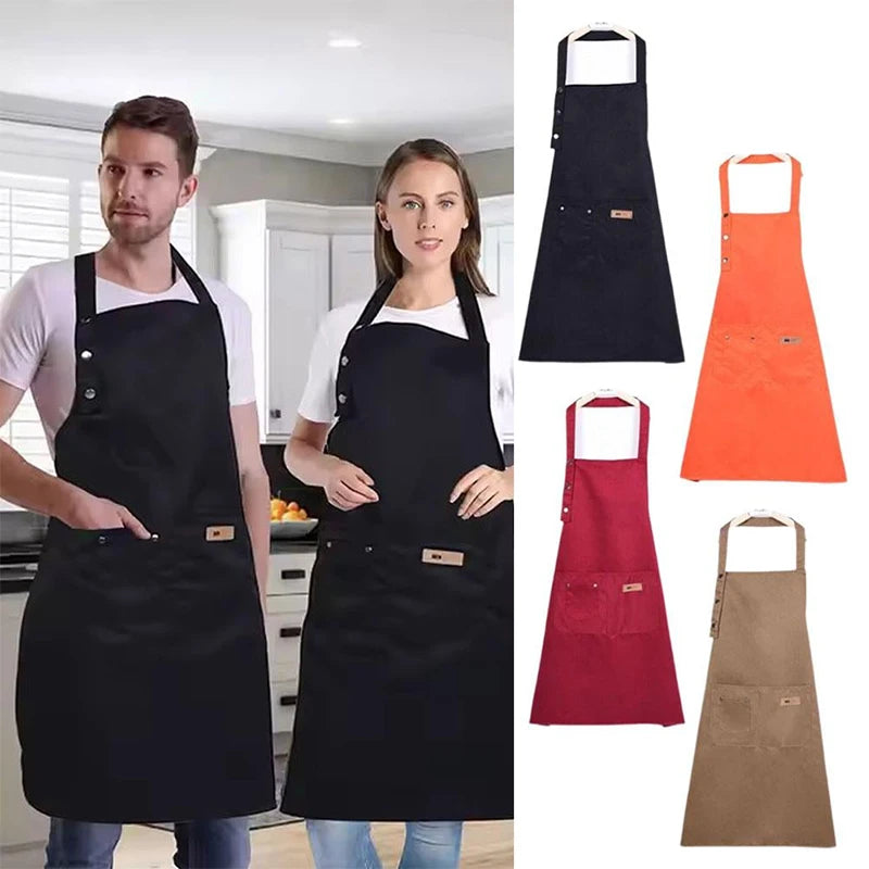 Stain-Resistant Kitchen Apron with Front Pocket
