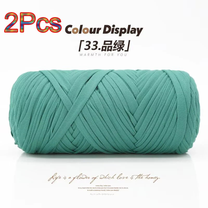 Elastic T-Shirt Yarn for Crochet and Knitting (2-Pack, 50m Each)
