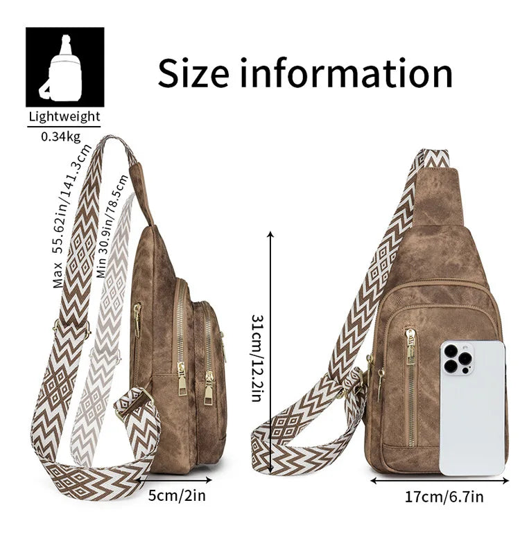 Elegant PU Leather Crossbody Sling Bag for Women