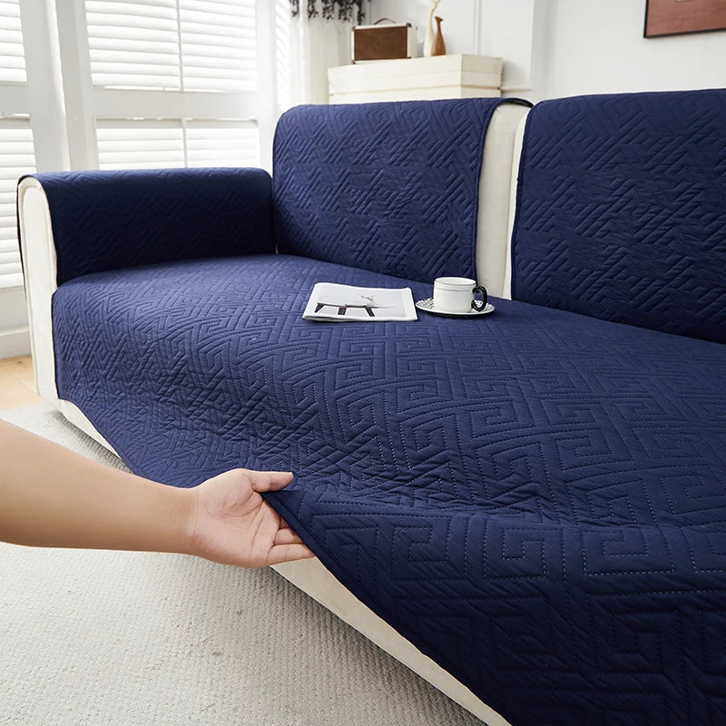 Geometric Quilted Sofa Cover – Soft, Stretchable Protection for Any Seat