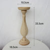 Set of 3 Wooden Candlestick Holders - Antique Style Decor