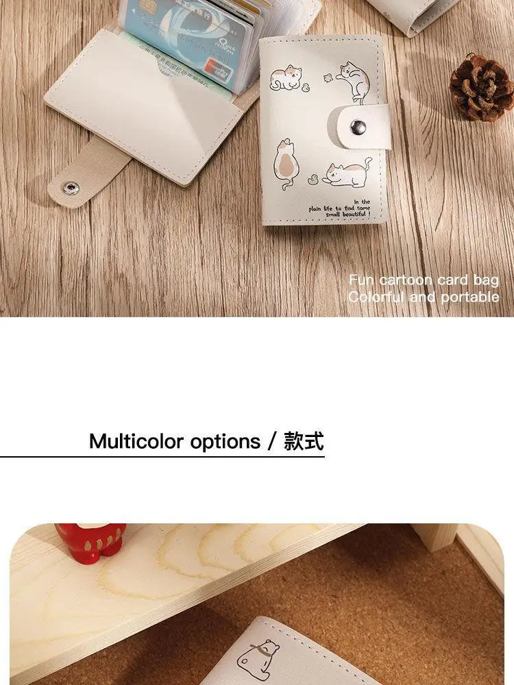 Cartoon Cat Card Holder Wallet with Anti-Theft RF Blocking