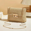 Bohemian Woven Crossbody Bag with Chain Strap