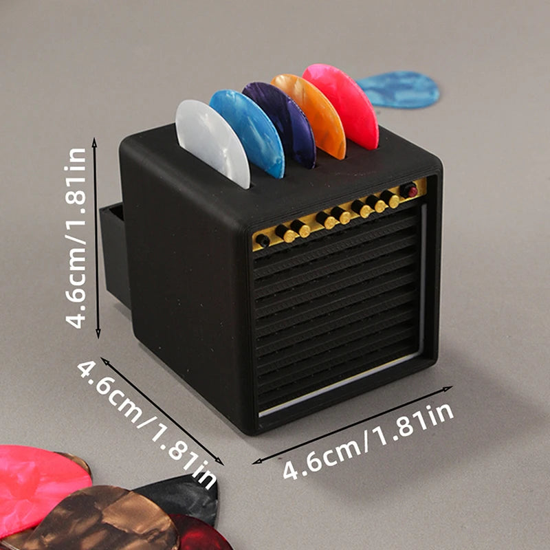Vintage Amplifier-Style Guitar Pick Holder with Drawer