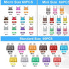 Assortment of car and motorcycle fuses in various sizes and colors
