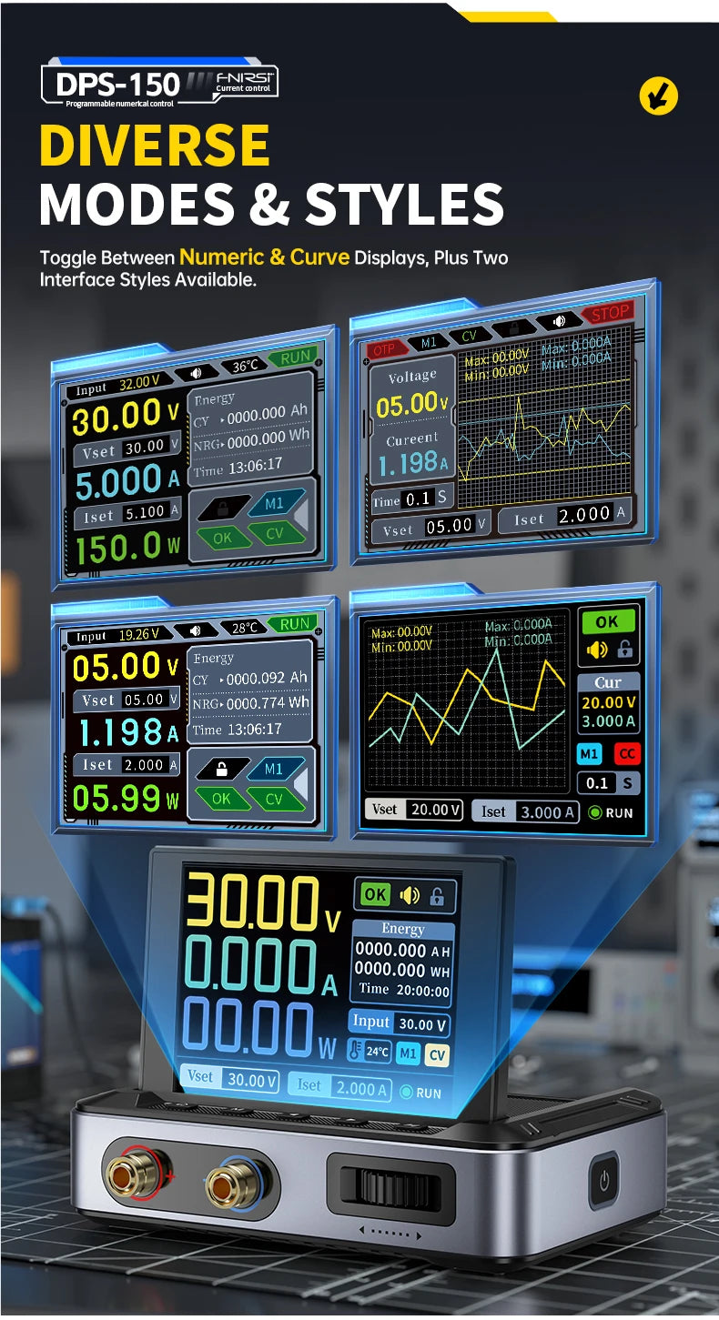 Portable 30V 5A Adjustable DC Power Supply with Digital Display