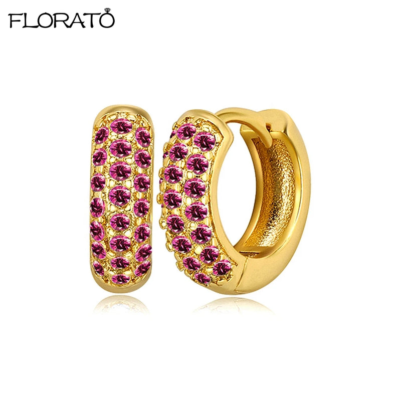 Minimalist CZ Huggie Hoop Earrings
