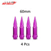 Vier 60-mm-Universallinienstempelkappen aus Aluminium in Magenta.