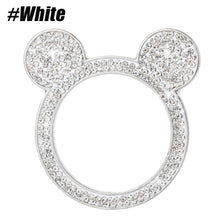 Silver crystal rhinestone ring shaped like Mickey Mouse head for car ignition