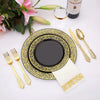 Elegant White Disposable Dinner Plates with Silver Lace Design