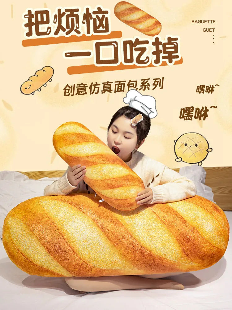 Baguette Bread Plush Pillow | Funny Food Shaped Cushion