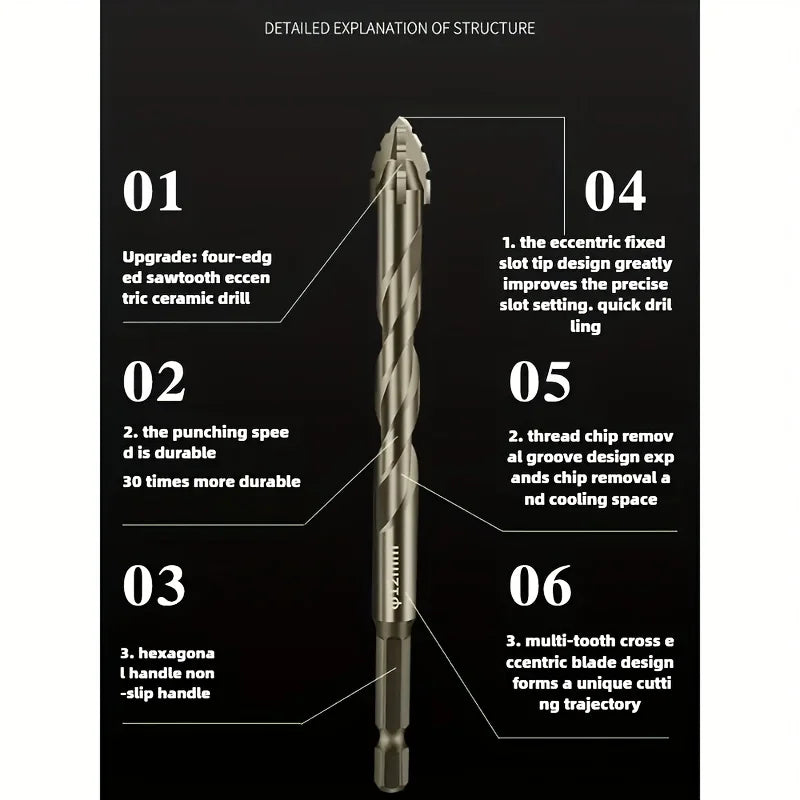 7-Piece Carbide Tile & Glass Drill Bit Set
