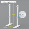 A white B-048 standing bracket plus assembly showing the vertical support and mounting plate.