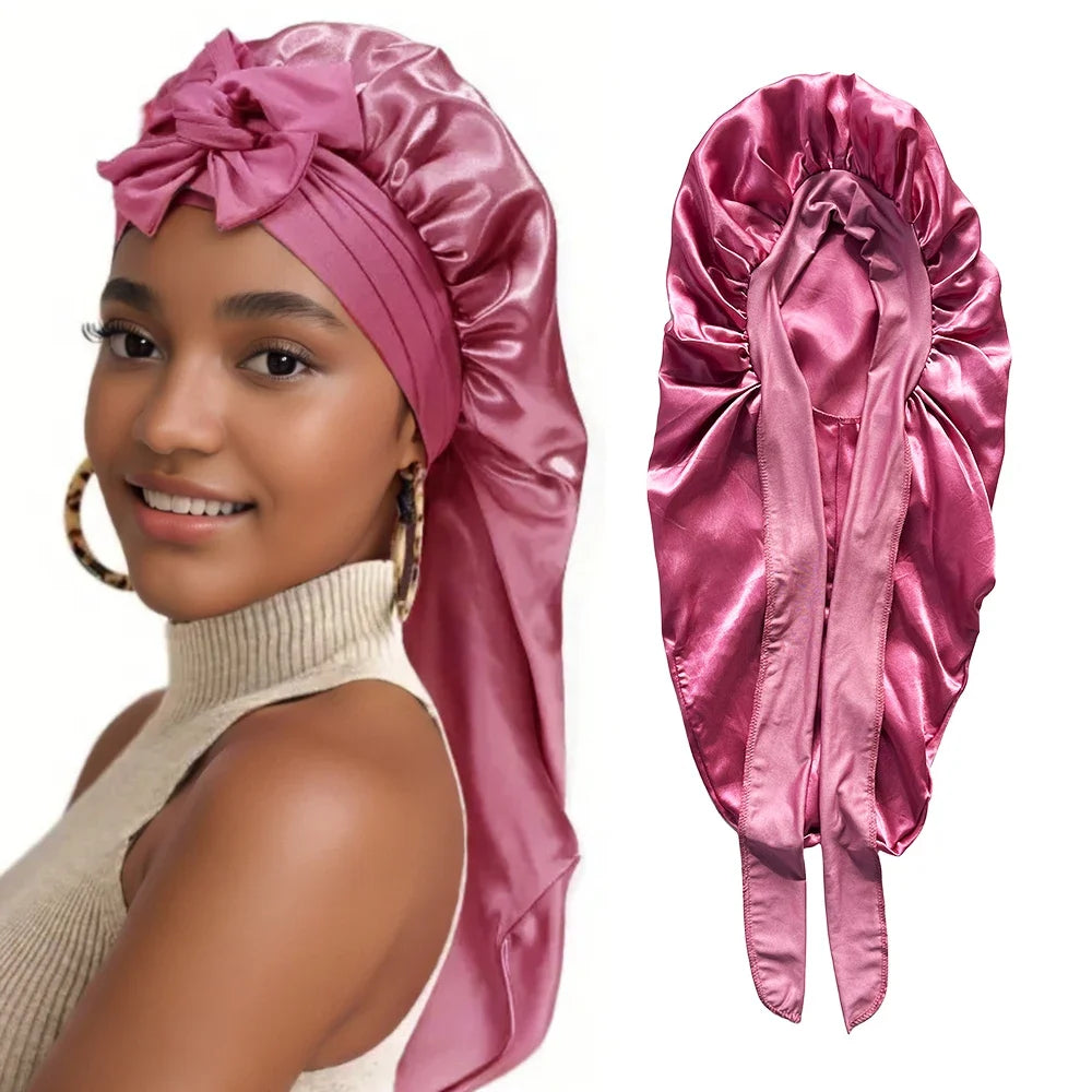 Extra Large Satin Sleep Bonnet for Curly Hair, Dreadlocks, and Braids
