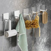 Pack of 4 Stainless Steel Wall Hooks for Entryway, Kitchen & Bathroom