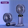Compact USB Rechargeable Mini Fan with 6 Speeds and LED Light