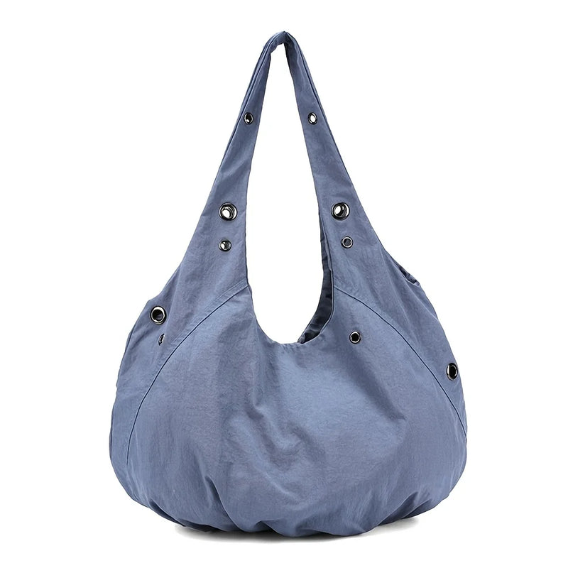 Nylon Tote Bag with Buckle Closure