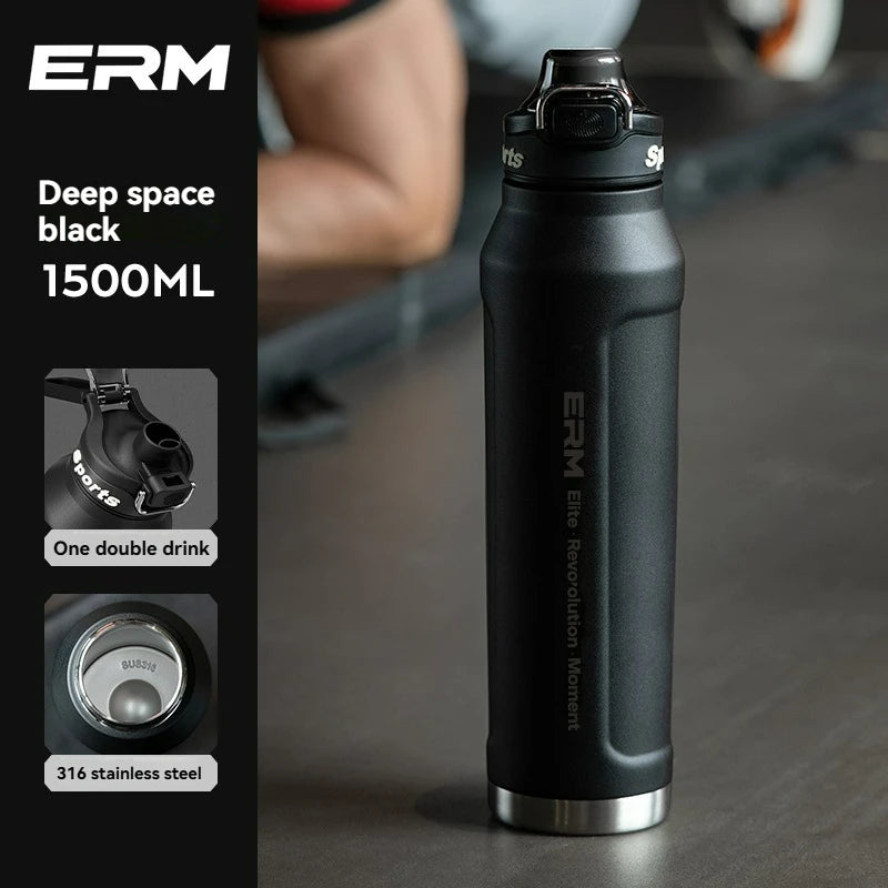 Double-Wall Insulated Stainless Steel Water Bottle with Handle