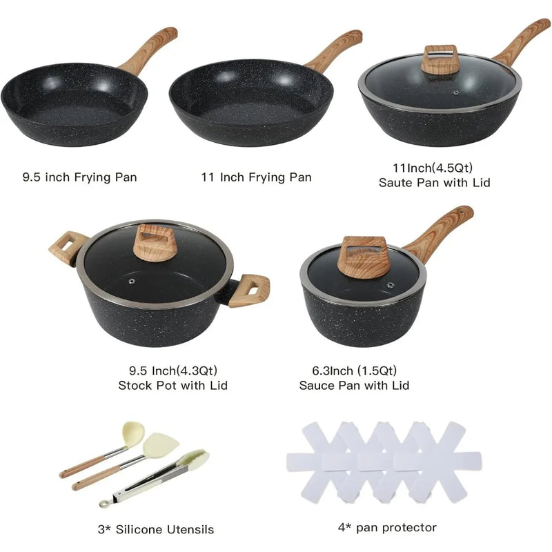 15-Piece Ceramic Non-Stick Cookware Set