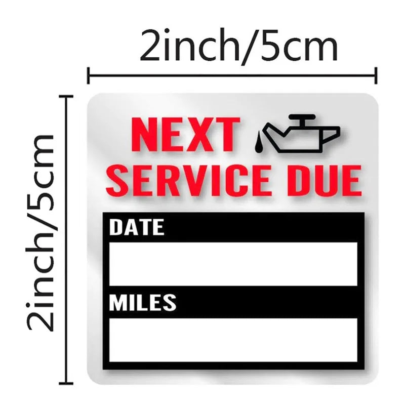 Oil Change Reminder Stickers