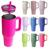 40 oz Insulated Tumbler with Handle and Straw