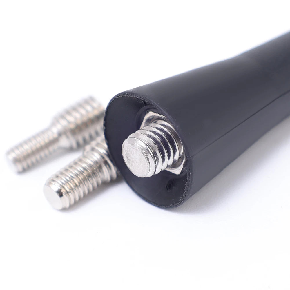 Compact Black Car Radio Antenna with Adapter Screws
