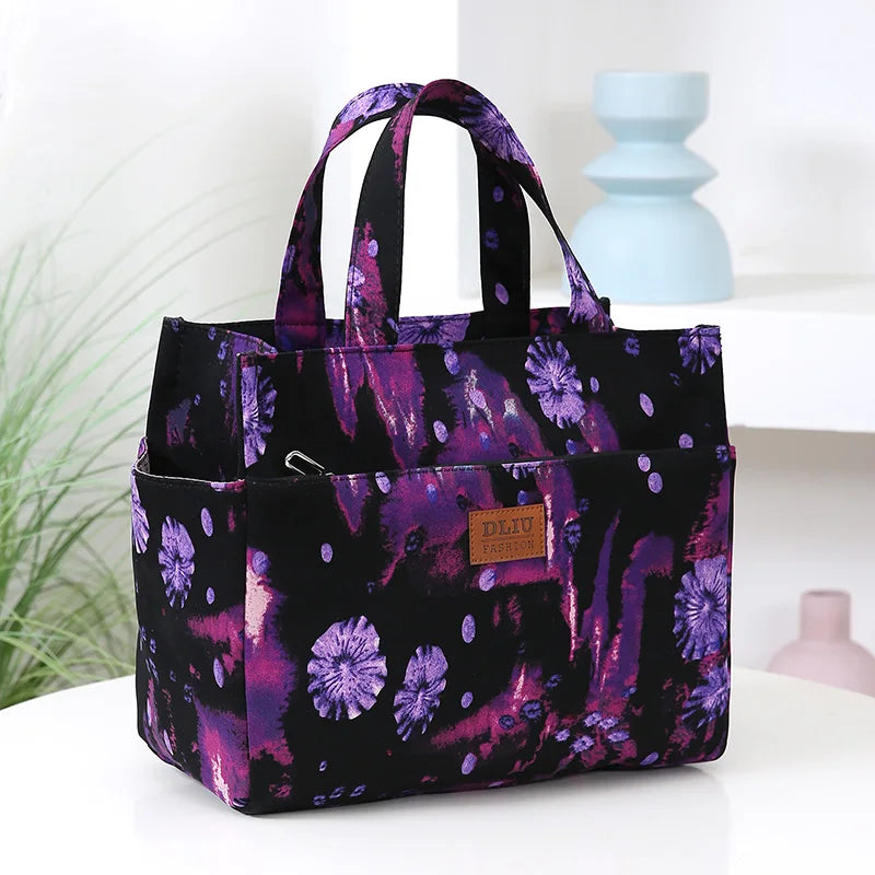 Large Capacity Canvas Tote Bag with Zipper Closure
