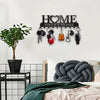 Black Metal Wall-Mounted Key Holder with 10 Hooks