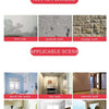 Examples of wallpaper application on various surfaces including wet tide, pothole wall, bumpy wall, paint the walls, tile wal
