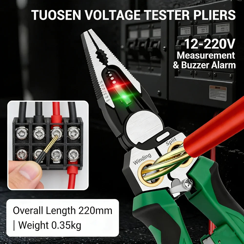 8-in-1 Multifunctional Voltage Tester and Wire Stripping Pliers