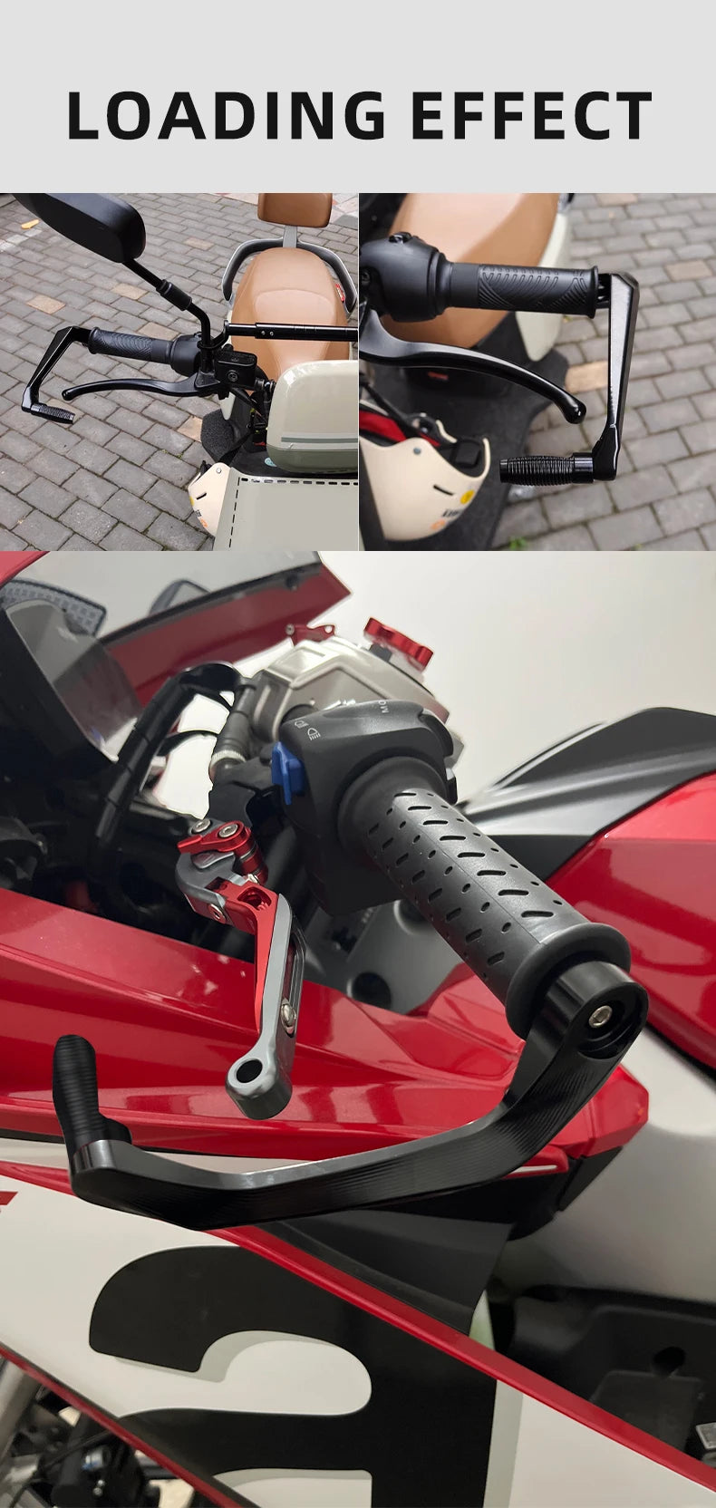 Motorcycle Brake & Clutch Lever Hand Guards with Carbon Fiber Finish