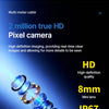 Close-up of an HD pixel camera probe with an 8mm mini lens and IP67 waterproof rating.