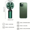 Portable Rechargeable Handheld Fan with Digital Display