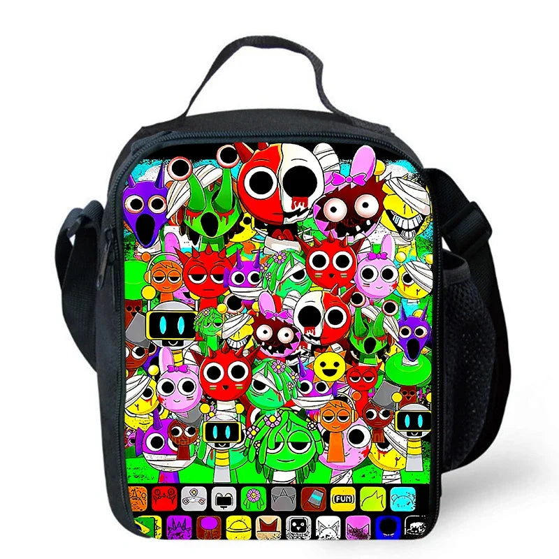 Cartable Enfant Cartoon Sprunki avec Pochette Avant