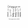Black script text reads God says you are followed by a line of small floral illustrations.