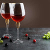 Elegant Gold-Rimmed Diamond Wine Glasses