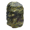 Olive green and brown camouflage waterproof rain cover for a backpack