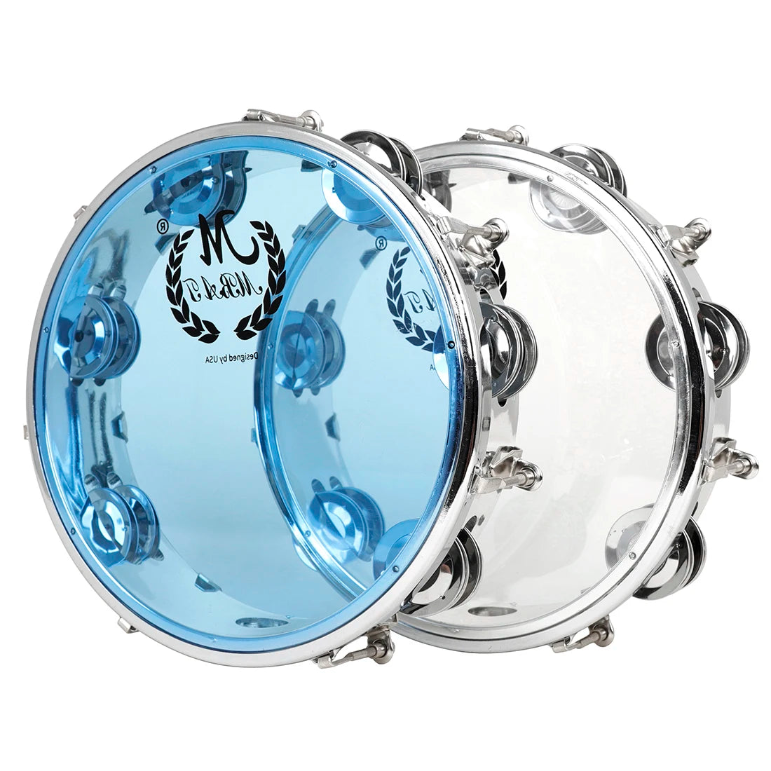 Self-Tuning Double Row Tambourine with Stainless Steel Jingles