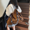 Oversized Leopardenmuster Velour-Einkaufstasche